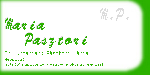 maria pasztori business card